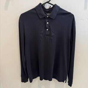 Land's End, mens long sleeve polo, size Medium, black